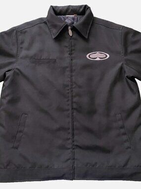 VTG SRH Jacket Mens XL Black Quilted Work Jacket Y2K Skate Grunge Embroidered